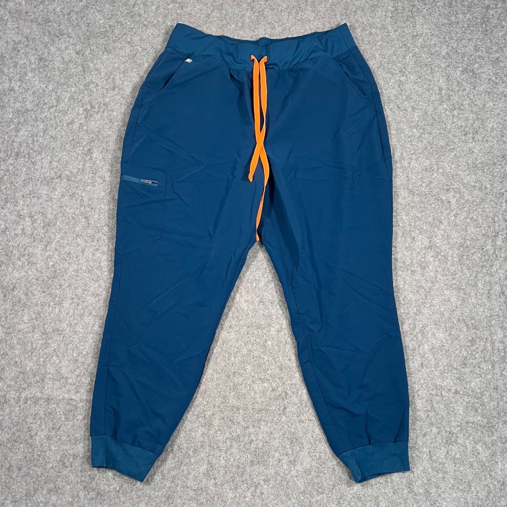 Figs Teal Orange High‎ Waisted Zamora Jogger Scrub Pants Women's Size XL Petite